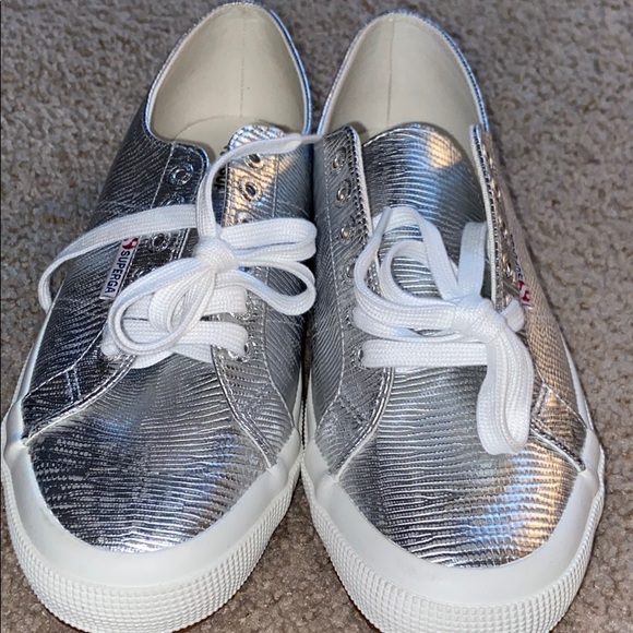 Superga Shoes - Silver Metallic Superga Sneakers Size 41 (10)